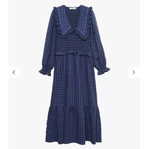 Mango Reserve Babydoll Collar Gingham
Dress, Medium Blue